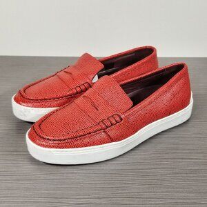 Rag & Bone Colby Penny Loafers, Red Leather, Womens Size 6 M / 36